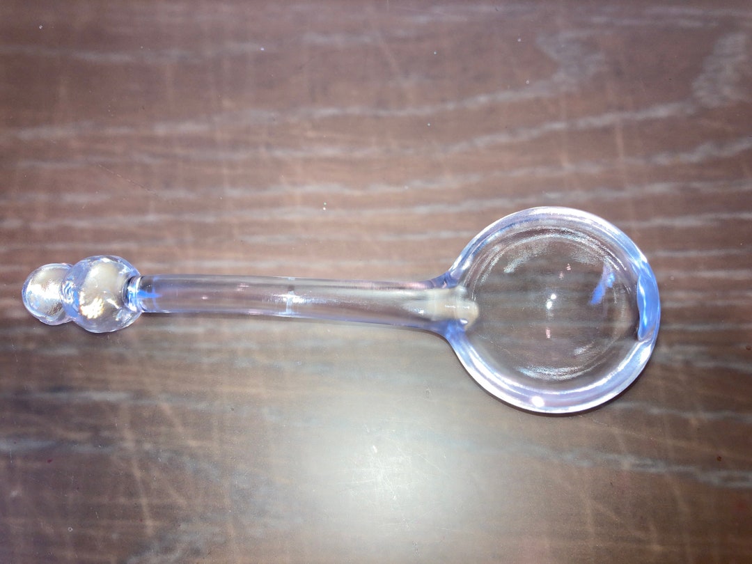 Vintage Clear Glass Condiment Spoon, Candlewick Clear Mayonnaise Spoon
