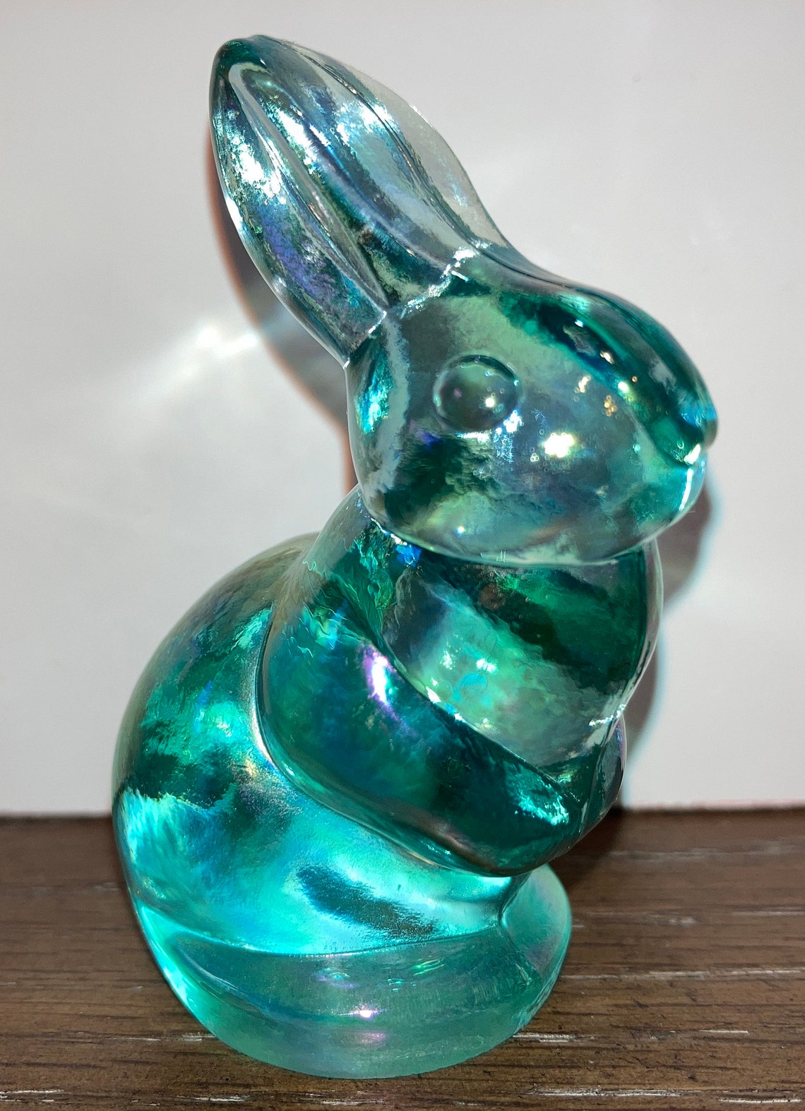 Fenton Aqua Carnival Glass Bunny Rabbit Figure Fenton Aqua | Etsy