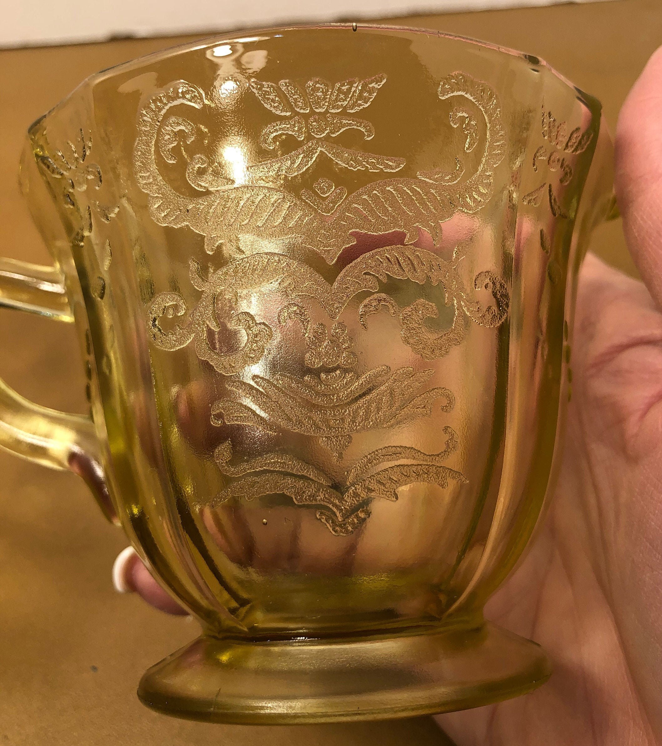 Vintage 1920 Federal Amber Madrid Depression Glass Depression Etsy