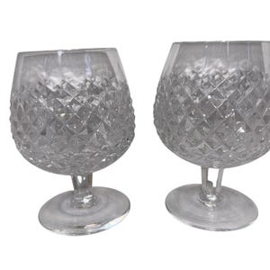 pair of Vintage Waterford Alana Brandy Glasses, Waterford Brandy Glasses, Signed Waterford Balloon Glasses, 12 oz Alana Brandy Glasses