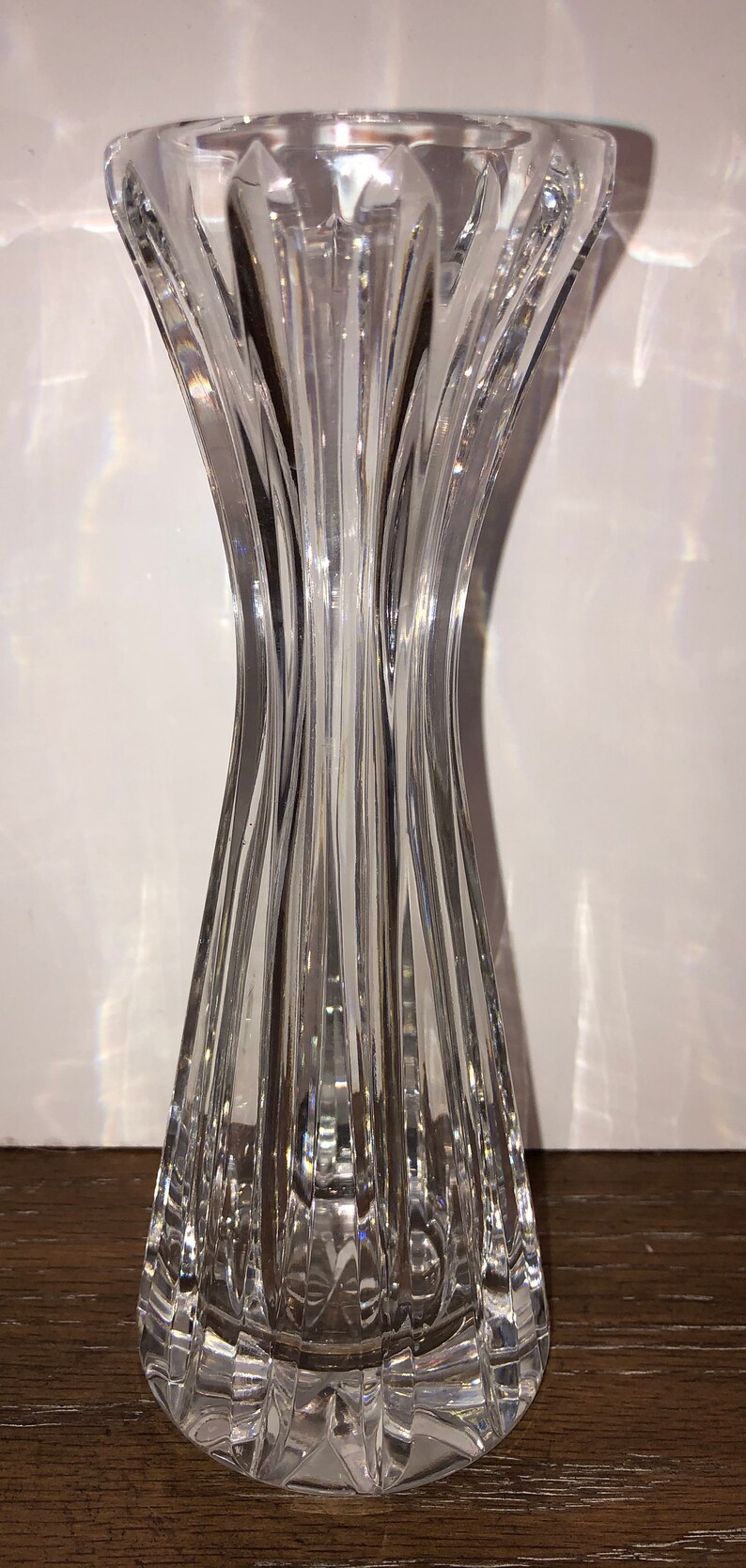 Vintage Flared Fluted Vase Crystal 7 Tall Bud Vase Etsy
