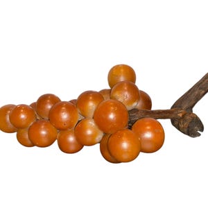 &quot;MCM-Orangentrauben, goldene Orangentraube der Mitte des Jahrhunderts, große Glastraubengruppe, MCM 8 1/2 &quot;&quot;Steintrauben auf Treibholz, MCM-Trauben.&quot;