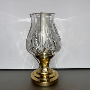 Vintage Waterford Belmont Hurricane Candle, Waterford Brass Hurricane Lamp, Waterford 8&quot; Lismore Hurricane Lamp, Mint