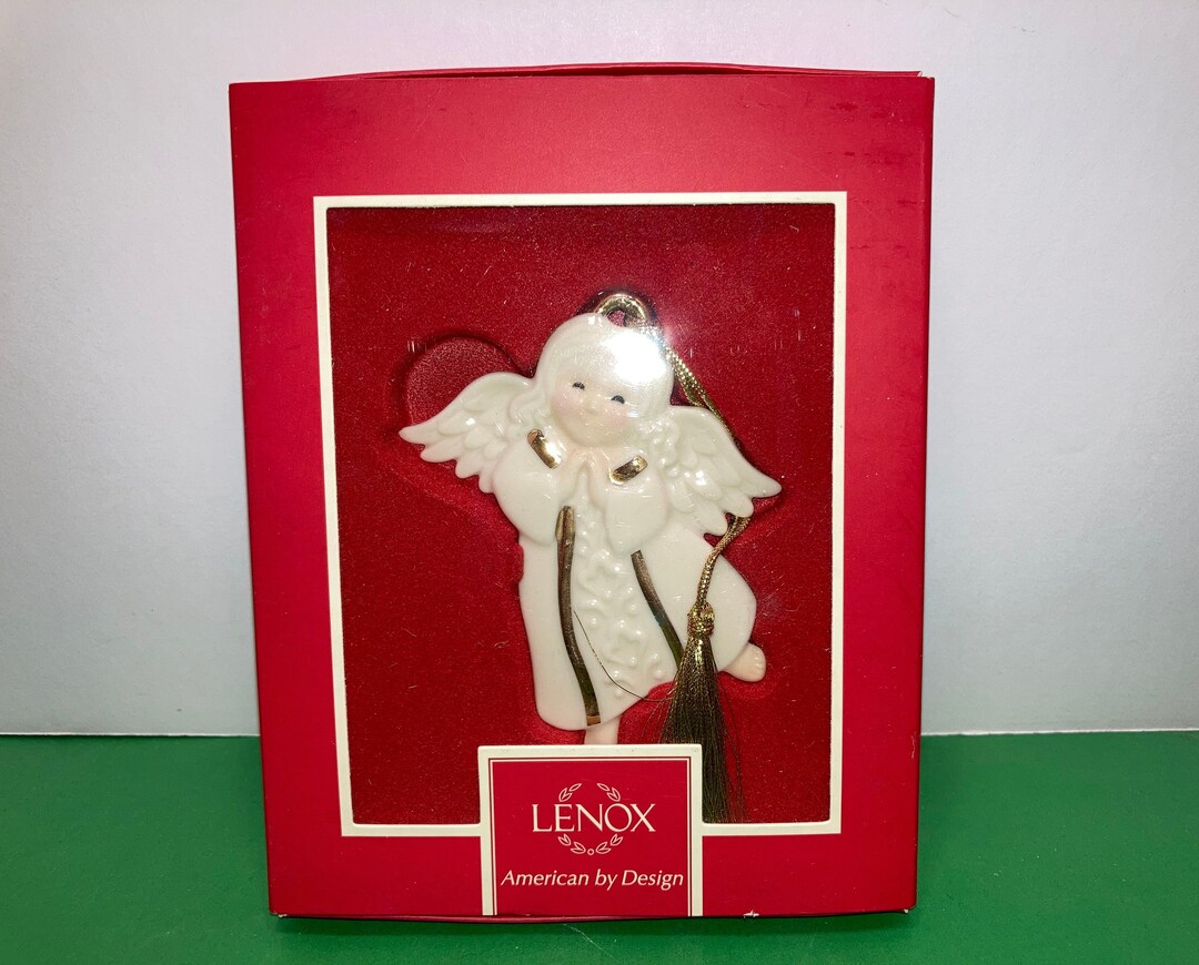 Vintage Lenox Angel, Lenox Christmas Angel Ornament, Lenox Cream Angel Ornament, Lenox Angel