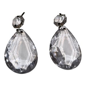 2 Teardrop Prisms Sets, 2 5/8" Teardrop Prisms, 2" Teardrop Prisms, Pointed Front Cut Teardrops, 1/2" Octagon Prisms, Chandelier Prisms,Mint