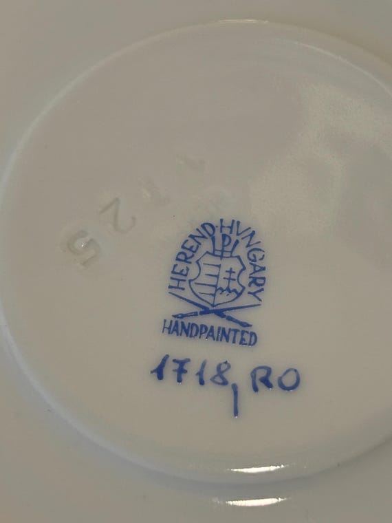 Vintage HEREND Rothchild Birds Saucer, Herend Rothchild 1718