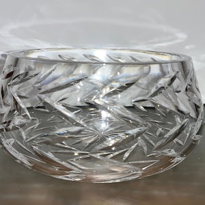 Vintage Waterford 8&quot; Zig Zag Bowl, Waterford Chevron Cuts Serving Bowl, Waterford Crystal Zig Zag Bowl, Waterford 8&quot; Serving Bowl, Mint