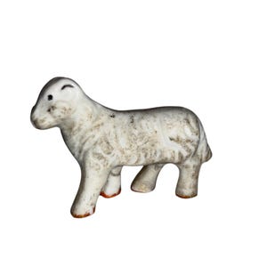 Vintage Ceramic Lamb, Vintage Japan Lamb Figure, Mini Sheep Figure, Miniature 1 3/4&quot; Sheep Japan