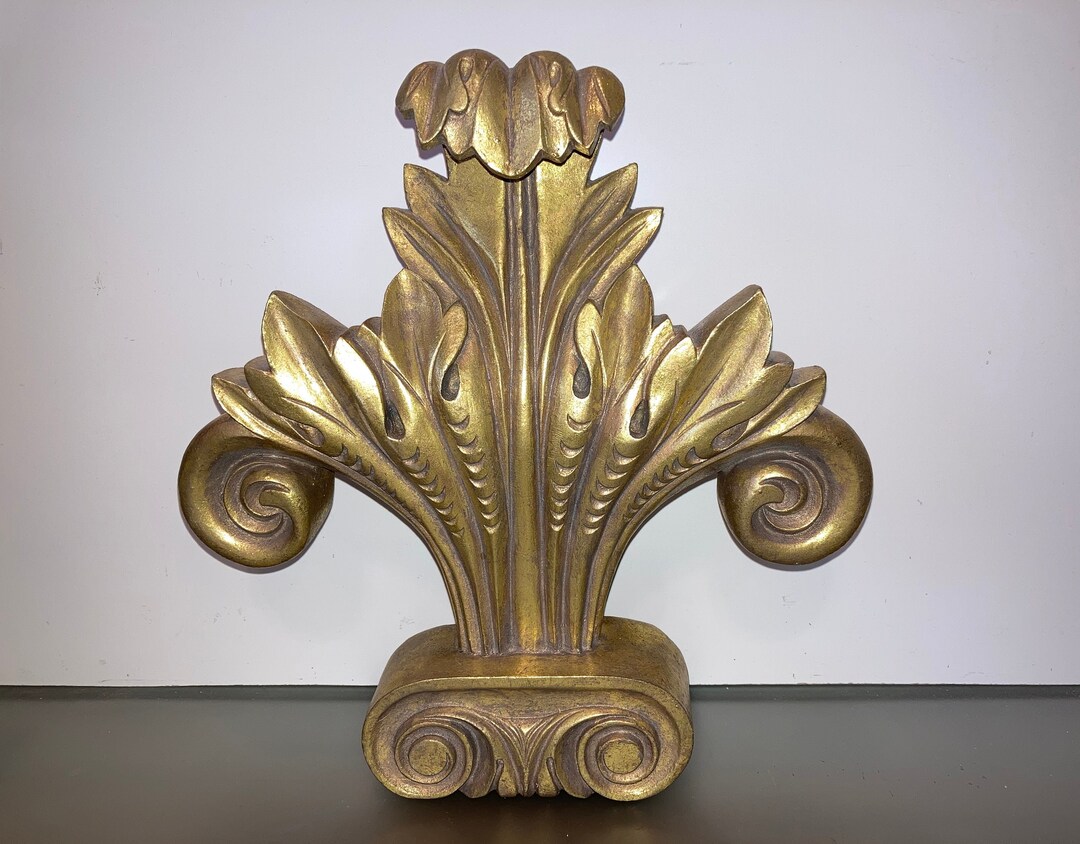 Vintage Gold Wall Sconce, Plaster Wall Decor, Decorative Italian