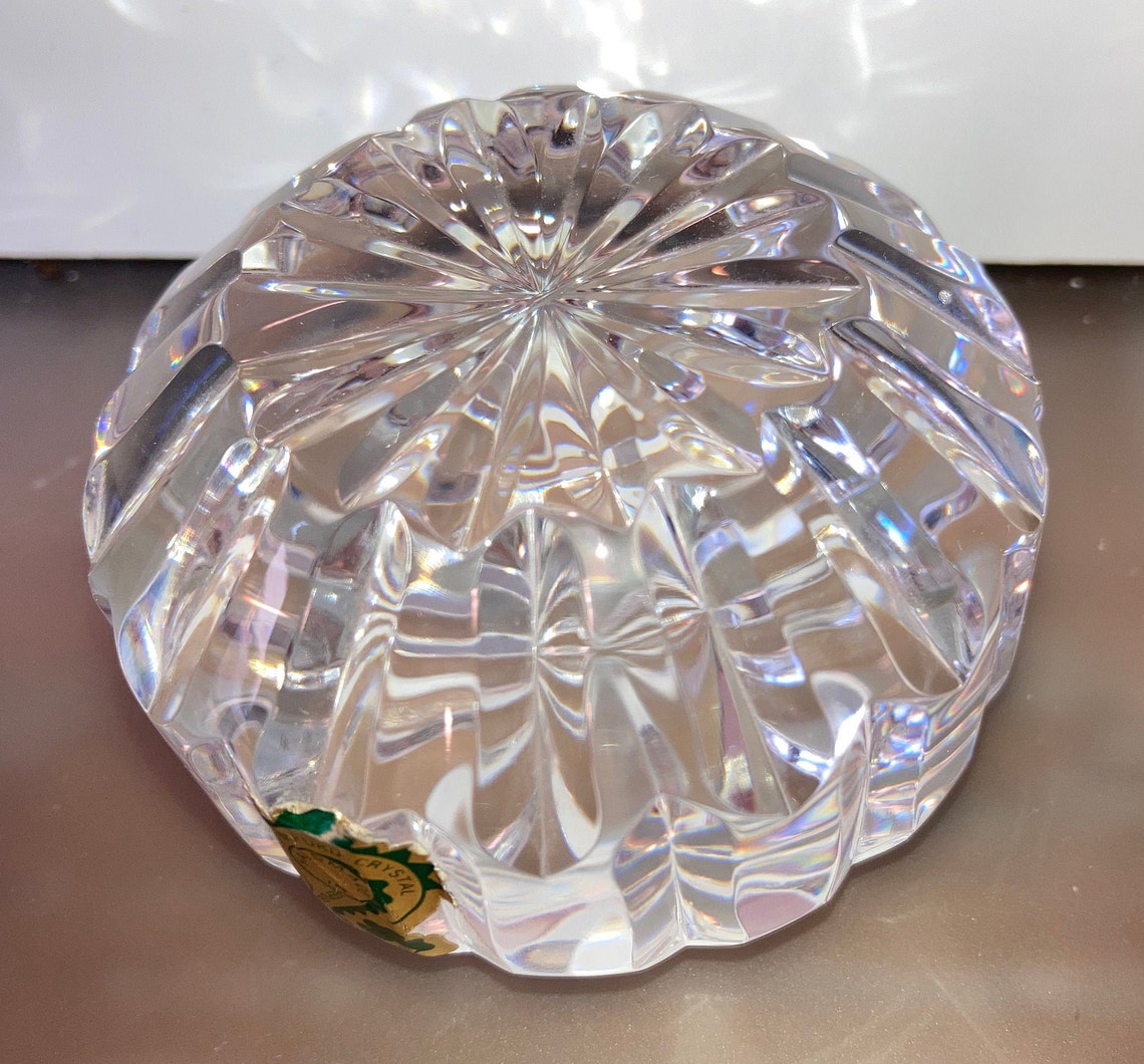 Waterford Cut Crystal Paperweight Waterford Round Crystal Etsy