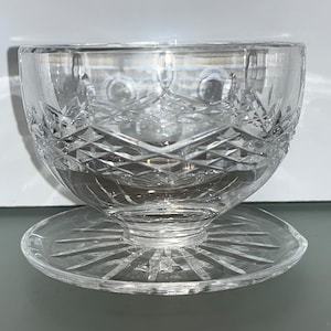 Vintage Waterford Lismore Grapefruit Bowl, Crystal Waterford Footed Candy Dish, Lismore Waterford Crystal Footed Fruit Bowl, Mint