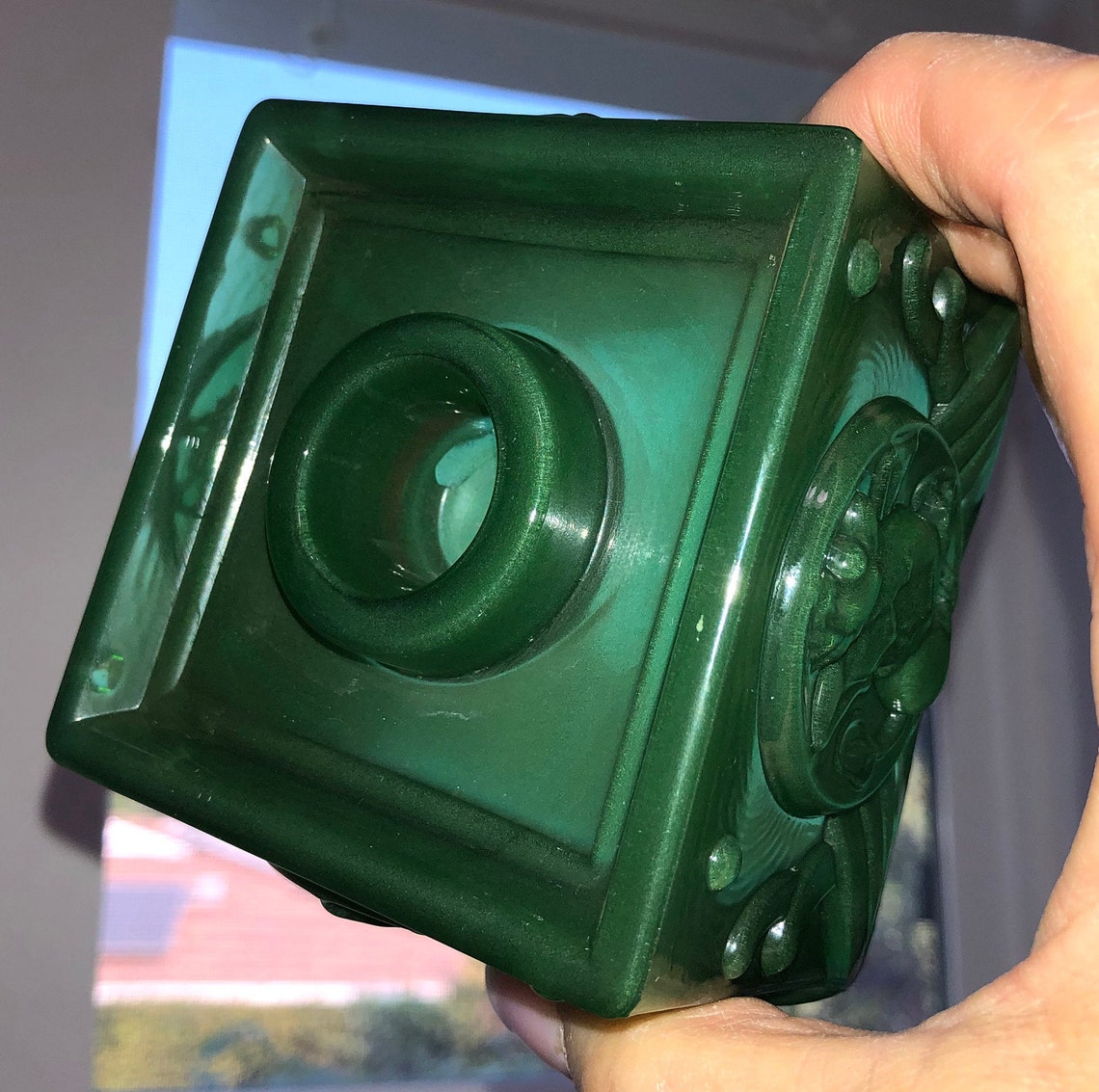 Pair of Imperial Glass Jade Candle Holders Imperial Glass Etsy