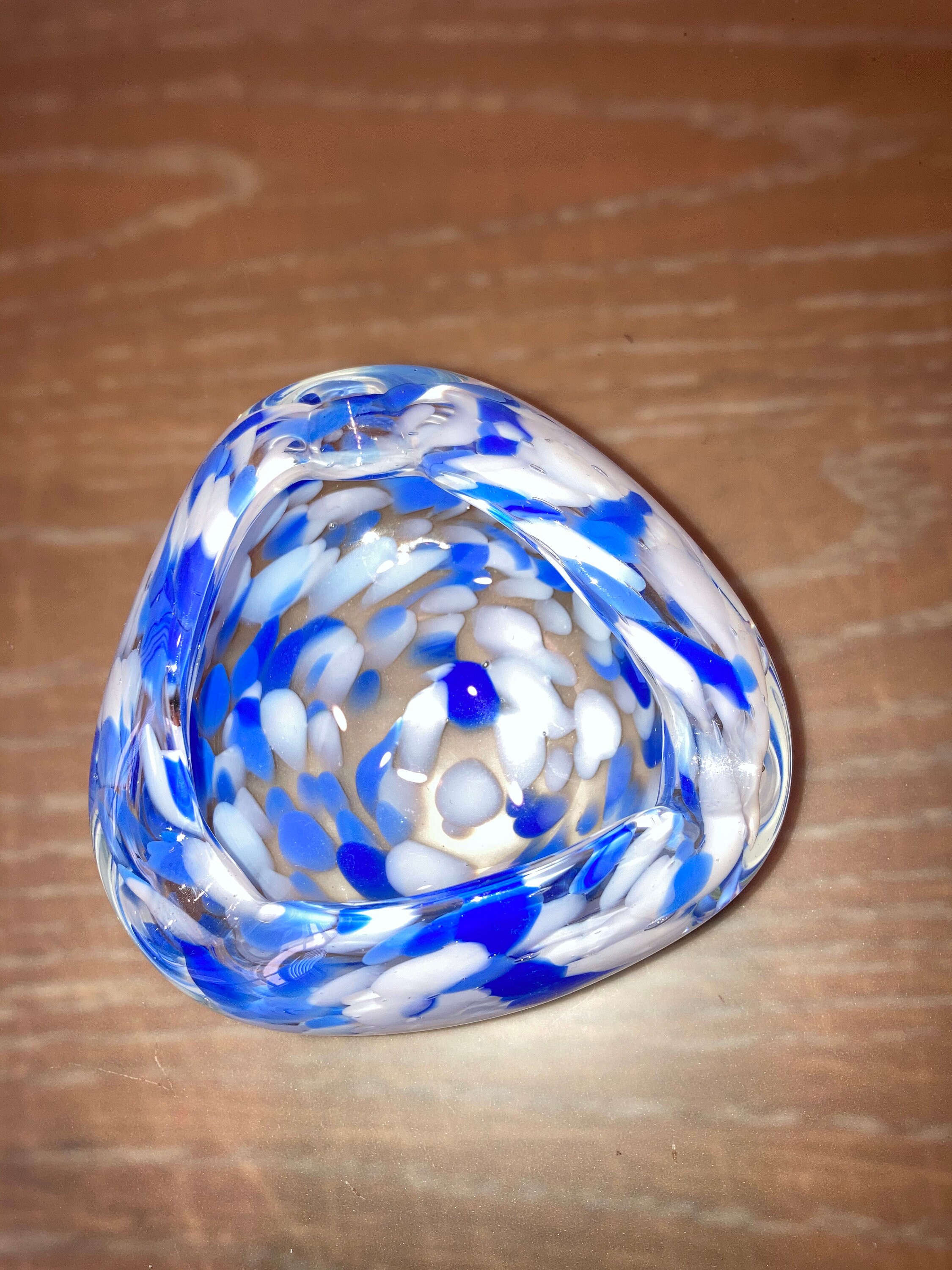 Murano Confetti Crimped Dish Murano Confetti Blue White Etsy