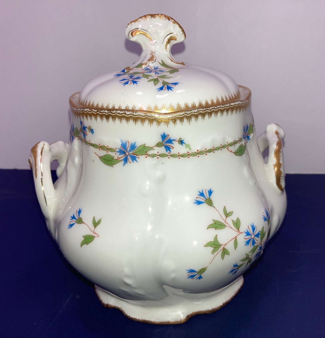 Antique Haviland Limoges Sugar Bowl Limoges Cornflower Lidded Etsy