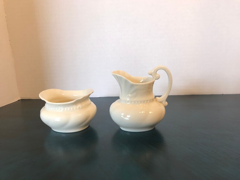 Lenox Cream and Sugar Set Vintage Lenox Off white Cream and Etsy
