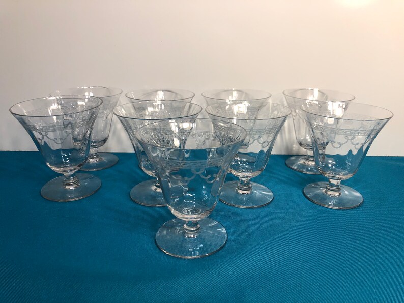 Set of 9 Fostoria Sherman 3 1/2 Footed Cordial Glasses Etsy
