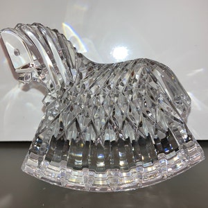 Waterford Crystal Rocking Horse Sculpture, Waterford Dated Rocking Horse 0717895300, Waterford Crystal 4 1/2&quot; Horse, Mint