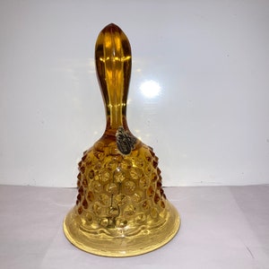Fenton Hobnail Bell, Vintage Fenton Gold Bell, Fenton Hobnail Gold Bell, Vintage Fenton 6&quot; Glass Bell, Mint