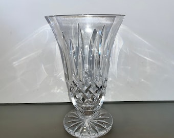 Waterford 9" Footed Lismore Vase, Crystal Waterford Flower Vase, Vintage Mothers Day Vase, Signed Waterford Crystal, Lismore Mint