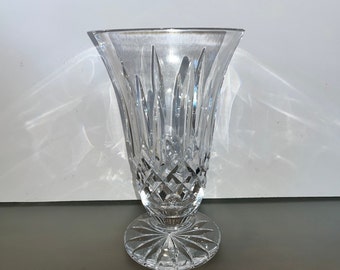 Waterford 9" Footed Lismore Vase, Crystal Waterford Flower Vase, Vintage Mothers Day Vase, Signed Waterford Crystal, Lismore Mint