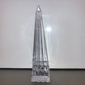 Waterford Crystal Monument Paperweight, Waterford Obelisk  Paperweight, Waterford Crystal Faceted 7 1/2&quot; Monument Paperweight, FLEA BITE