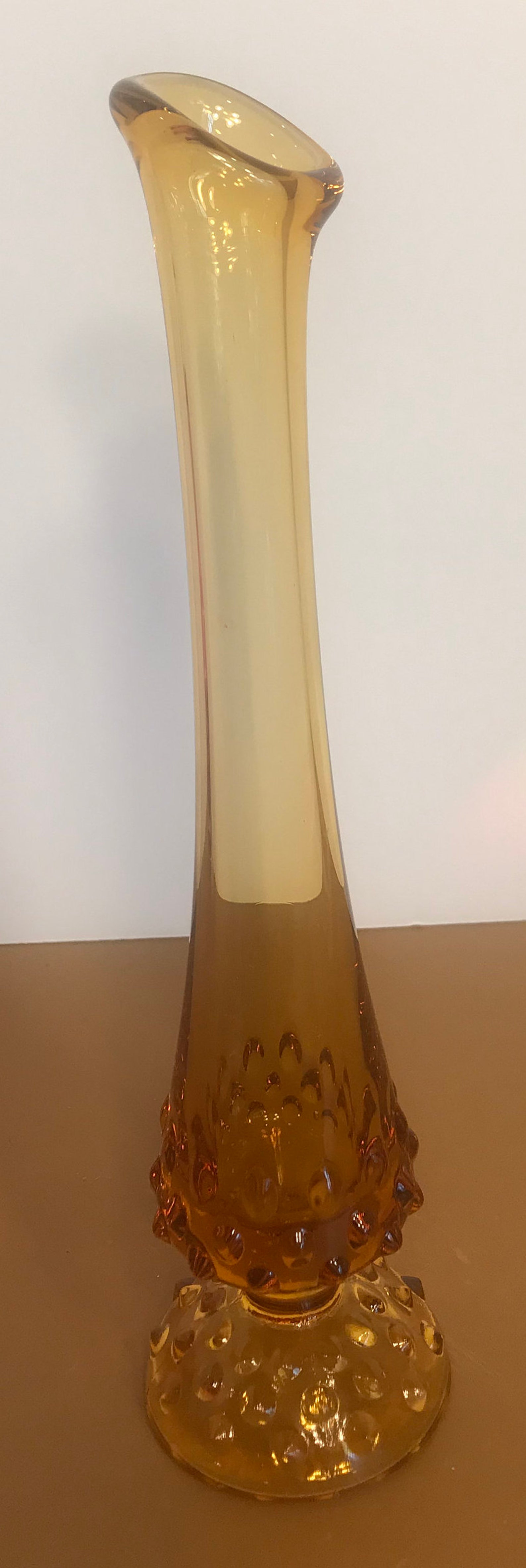 Gold Mid Century Bud Vase Vintage Fenton Gold Glass Hobnail Etsy