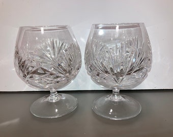 2 Vintage Gorham Brandy Glasses, Gorham Cherrywood 5 1/2" Brandy Glasses, Signed Gorham Balloon Glasses, Large Gorham Brandy Glasses, Mint