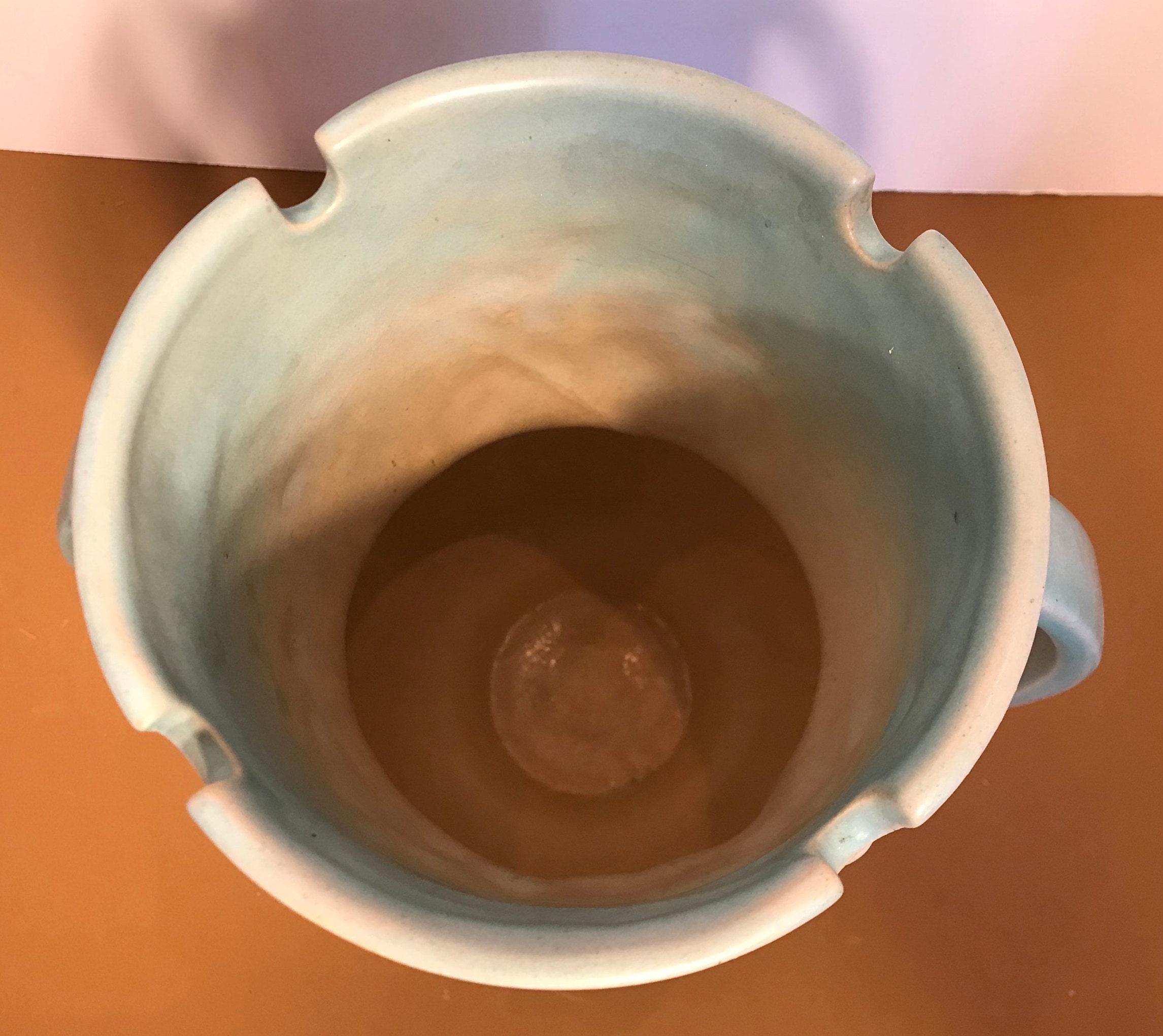 Vintage Roseville Notched Rim Vase 985 Blues with White Roses Etsy