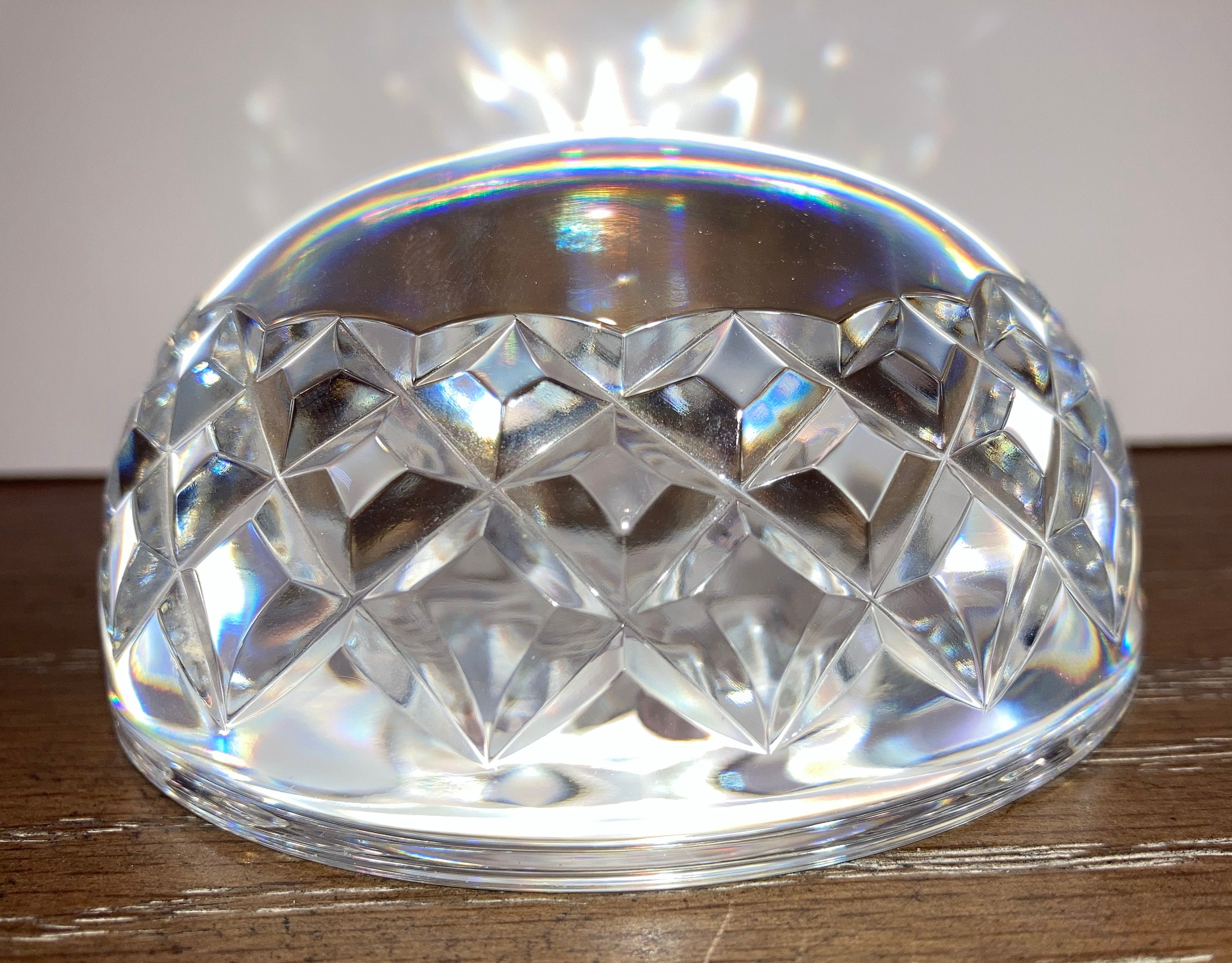 Waterford Etched Rose Paperweight Waterford Domed Lismore Etsy