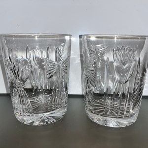2 Waterford Millennium Old Fashion, Waterford Millennium Universal Toasting Hi Ball, Gesigneerd Waterford Universal 5 Wishes Double Old Fashion