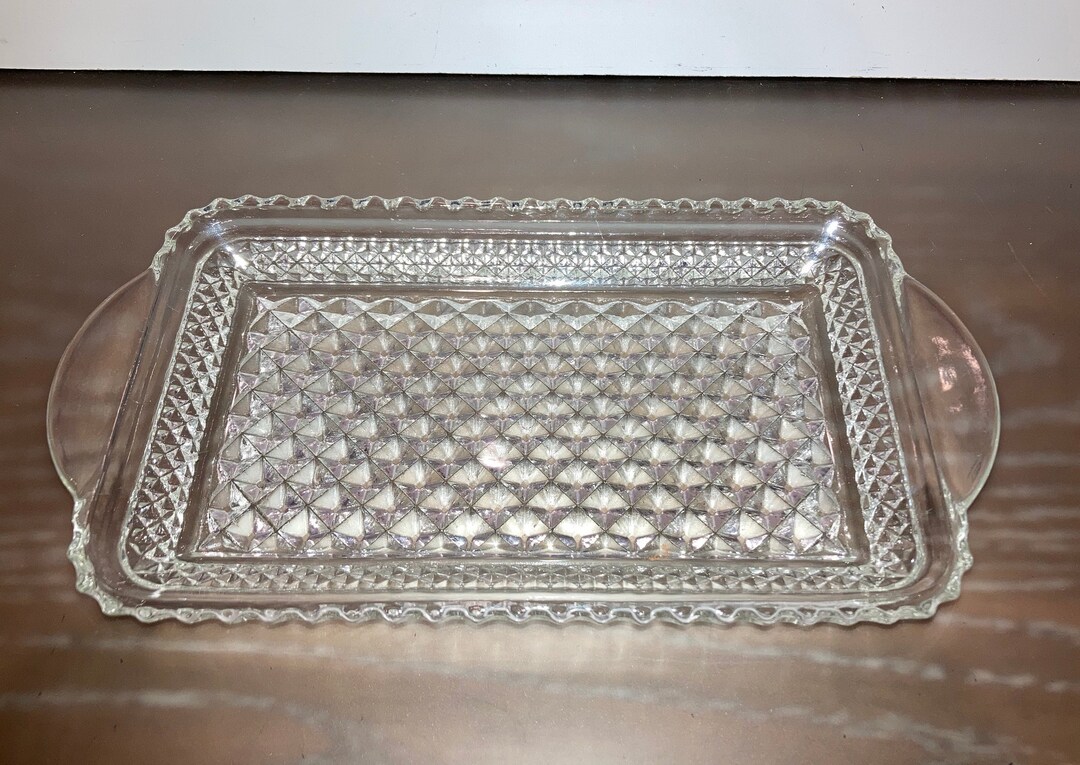 Vintage Glass Vanity Tray Clear Glass Vanity Tray Vintage Etsy