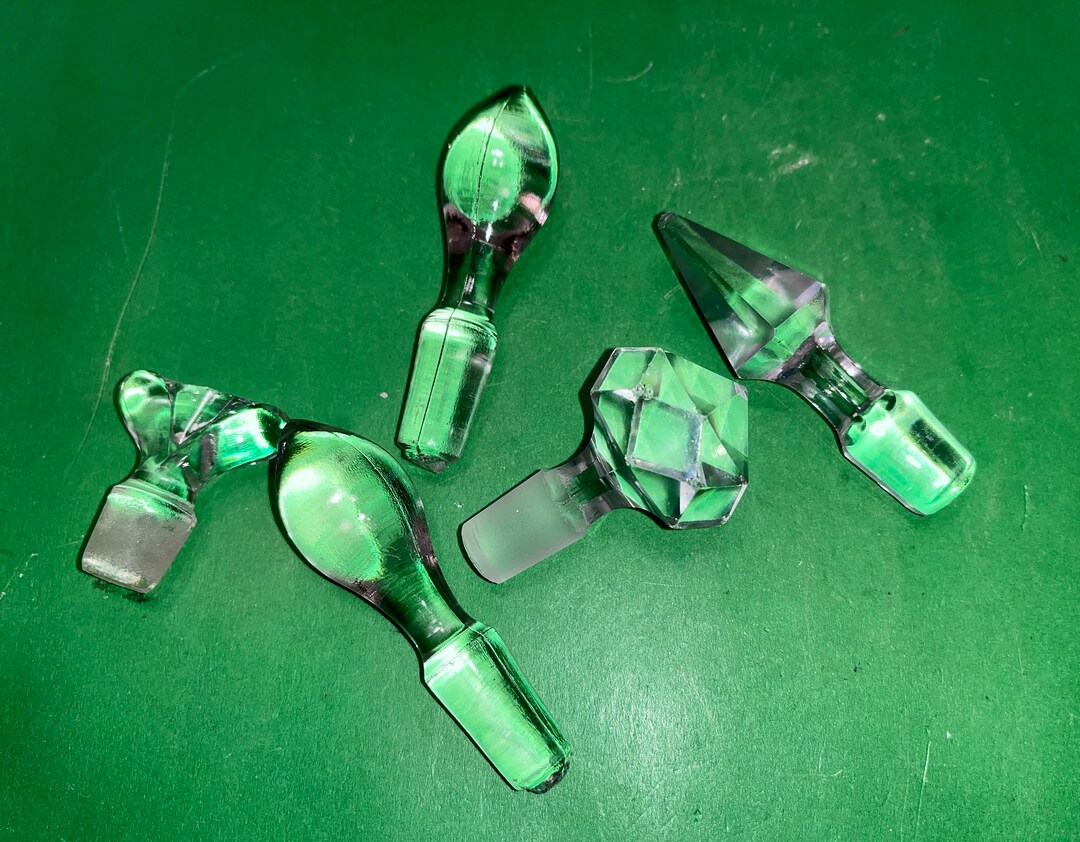 5 Vintage Glass Bottle Stoppers Vintage Bottle Stoppers Etsy
