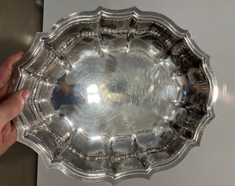 Bandeja internacional de plata Chippendale de 11", bandeja de placa de plata internacional vintage, bandeja vieira Chippendale, bandeja Chippendale 695, LEER