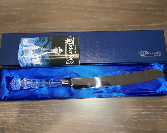 Waterford Lismore Cake Knife Server, Irish Crystal Cake Server, 13 1/2 Crystal Handle Knife
