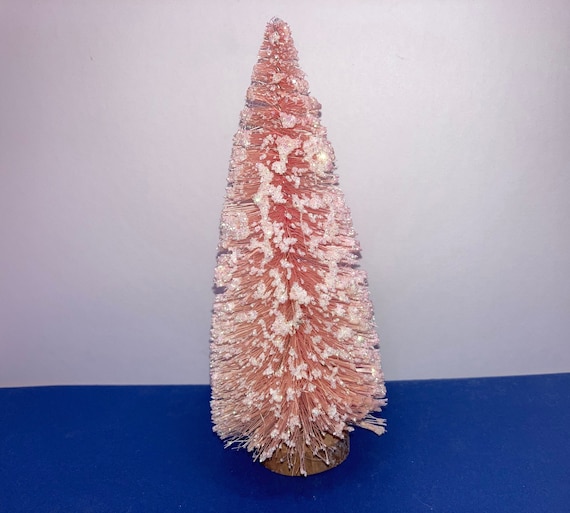 Pink Bottle Brush Tree Pink Flocked Bottle Brush Tree Etsy