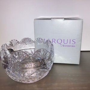 Vintage Marquis Regal Scallop Bowl, Waterford Marquis Scallop Candy Dish, Marquis 5 1/2&quot; Bowl, New in Box, Marquis Bowl with Tags, Mint