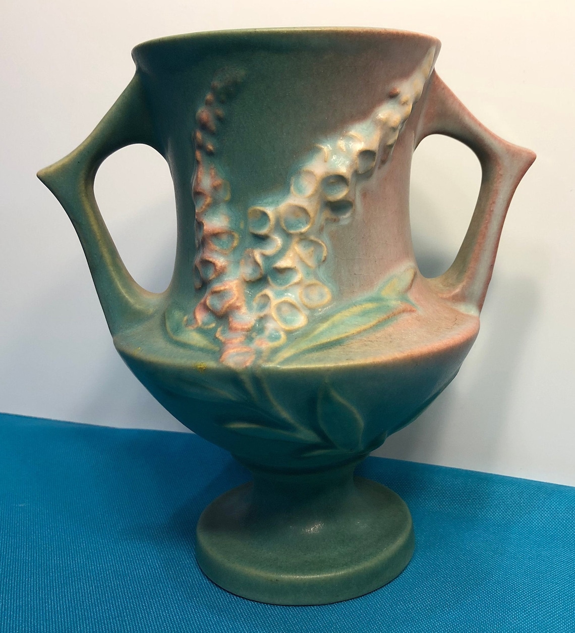 Antique Roseville Pottery 1616 Foxglove Vase Roseville Pink Etsy