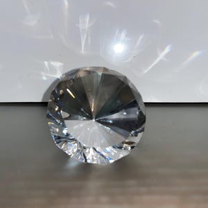 Waterford Marquis Diamond, Marquis Diamond Paperweight, Waterford 3 1/4&quot; Diamond, Crystal Faceted Diamond Paperweight, READ
