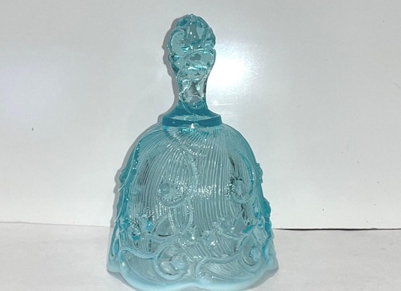 Vintage Fenton Lily of the Valley Blue Opalescent Bell, Vintage