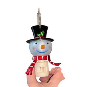 Bubble Light Nightlight, Acrylic Bubble Light Snowman, Snowman Nightlight, White Snowman Bubble Light Nightlight