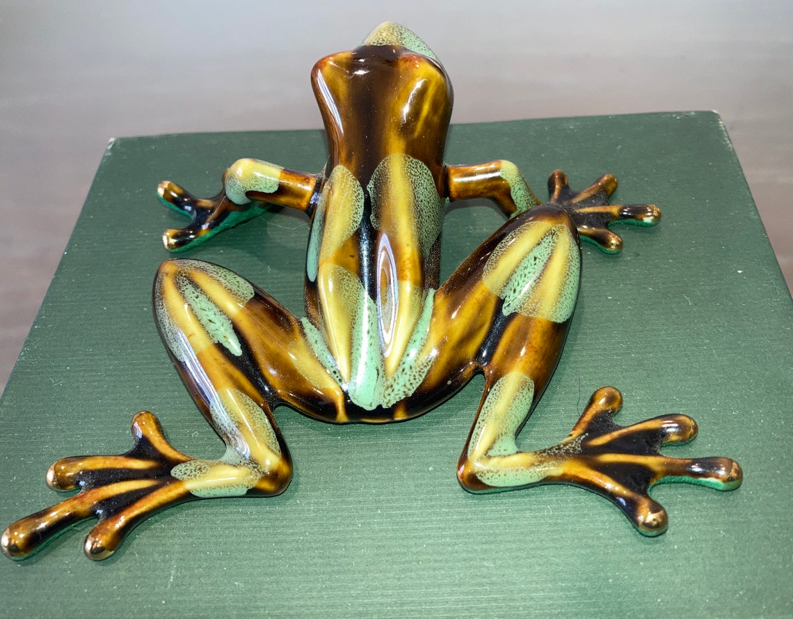 Vintage Ceramic Tree Frog Green Frog Figure in Gift Box Etsy