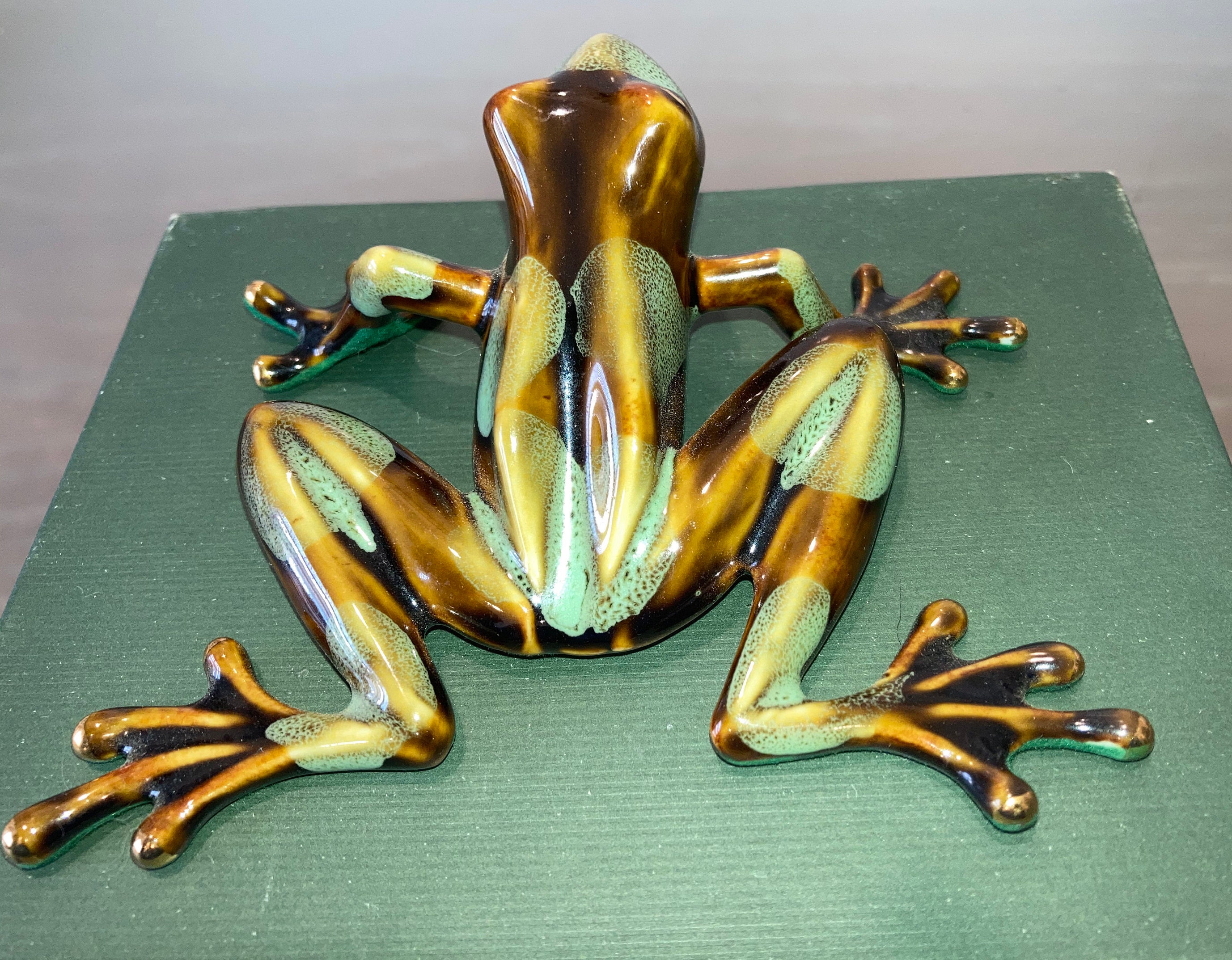 Vintage Ceramic Tree Frog Green Frog Figure in Gift Box Etsy