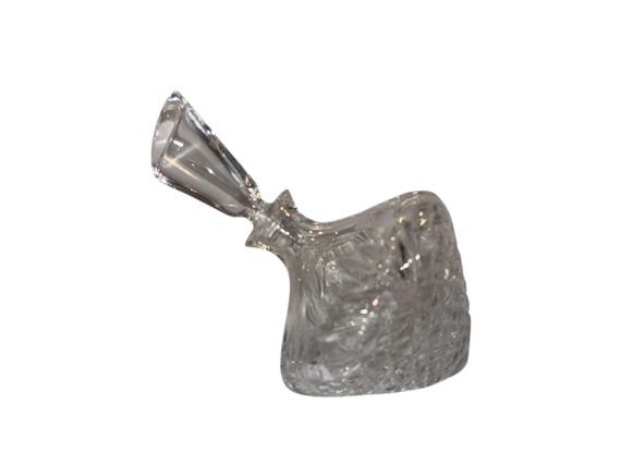 Waterford Side Resting Perfume Bottle, Waterford Innsfree Crystal Bottle with Stopper, Diamond Cut Crystal Perfume Bottle, STOPPER CHIP