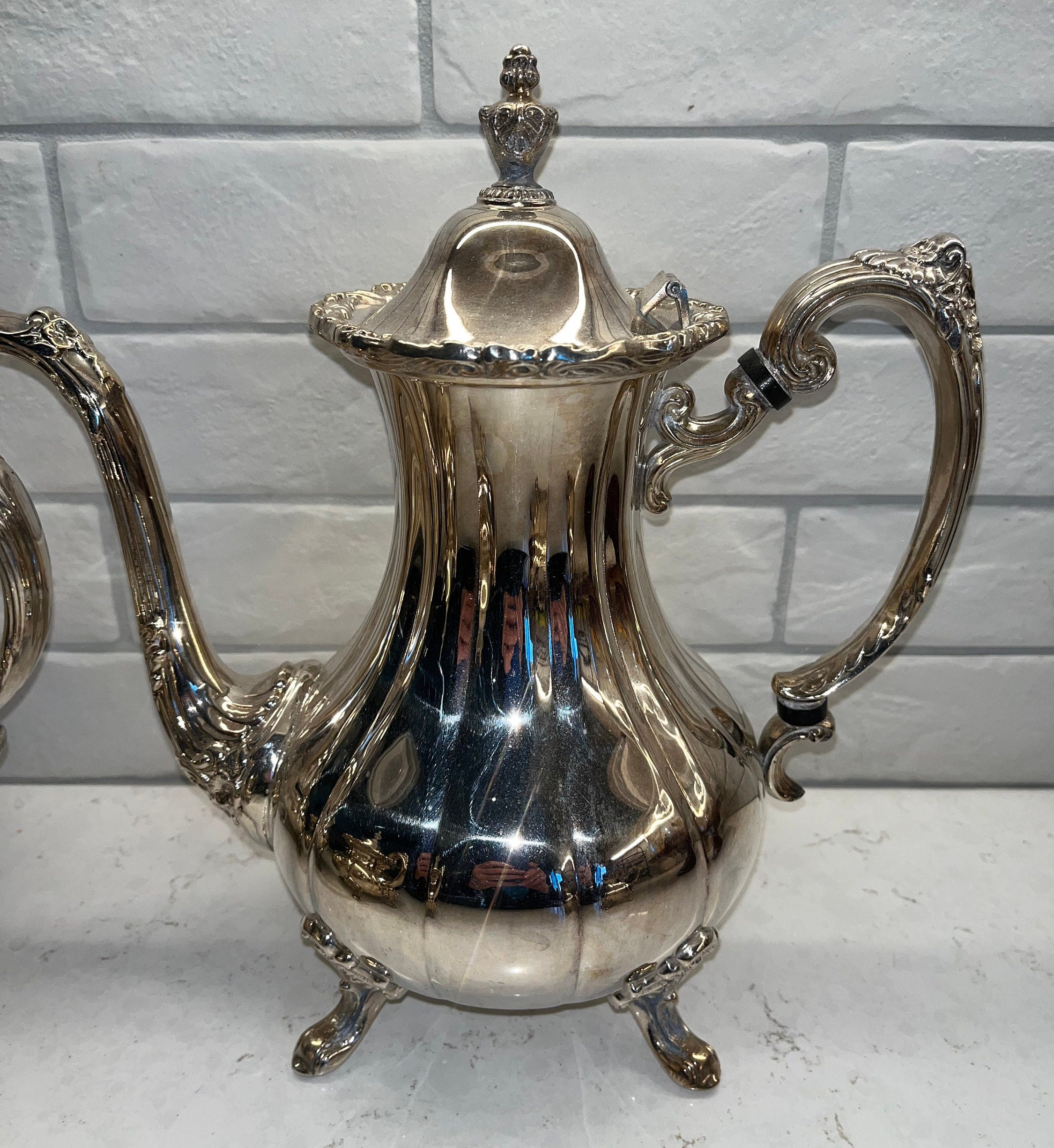 Vintage Coffee Set, Large Silver Plate Tea Set, 4 Piece Silver Plate ...