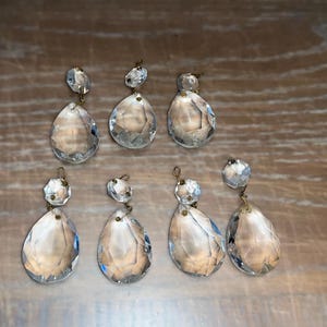 7 Teardrop 2 1/4" Teardrop Prism Sets, 1 1/2" Teardrop Prisms, 9/16" Octagon Prisms, Chandelier Prism Teardrops