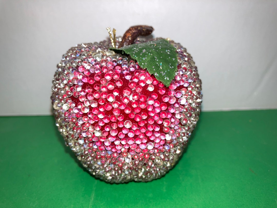 Vintage Beaded Apple Beaded Artificial Fruit Beaded Red Etsy