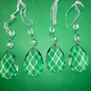 4 Vintage Crystal Prisms, Diamond Teardrop crystals, Vintage chandelier Crystals, Round Crystal, Octagon replacement crystal, Prism Ornament