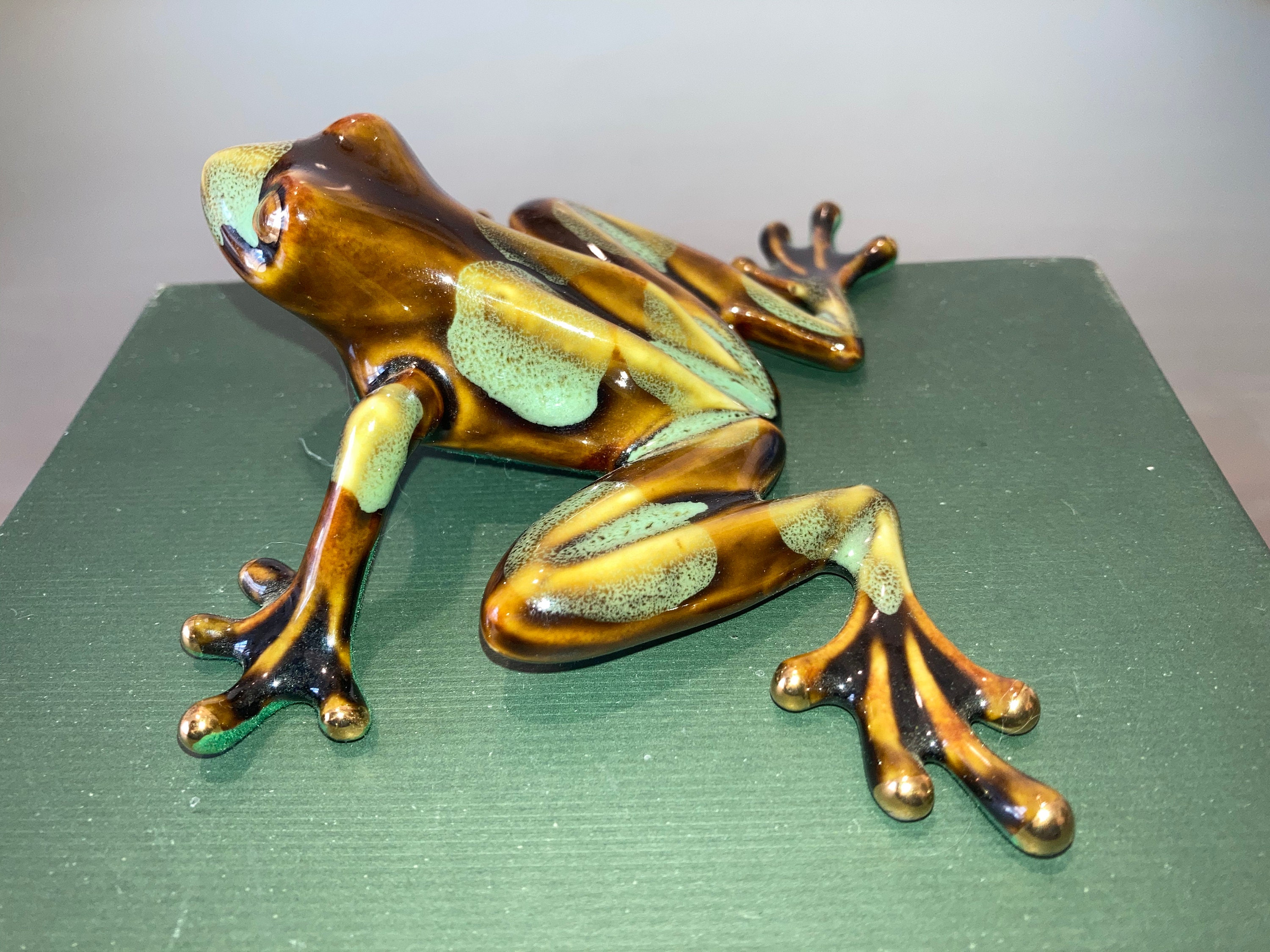 Vintage Ceramic Tree Frog Green Frog Figure in Gift Box Etsy