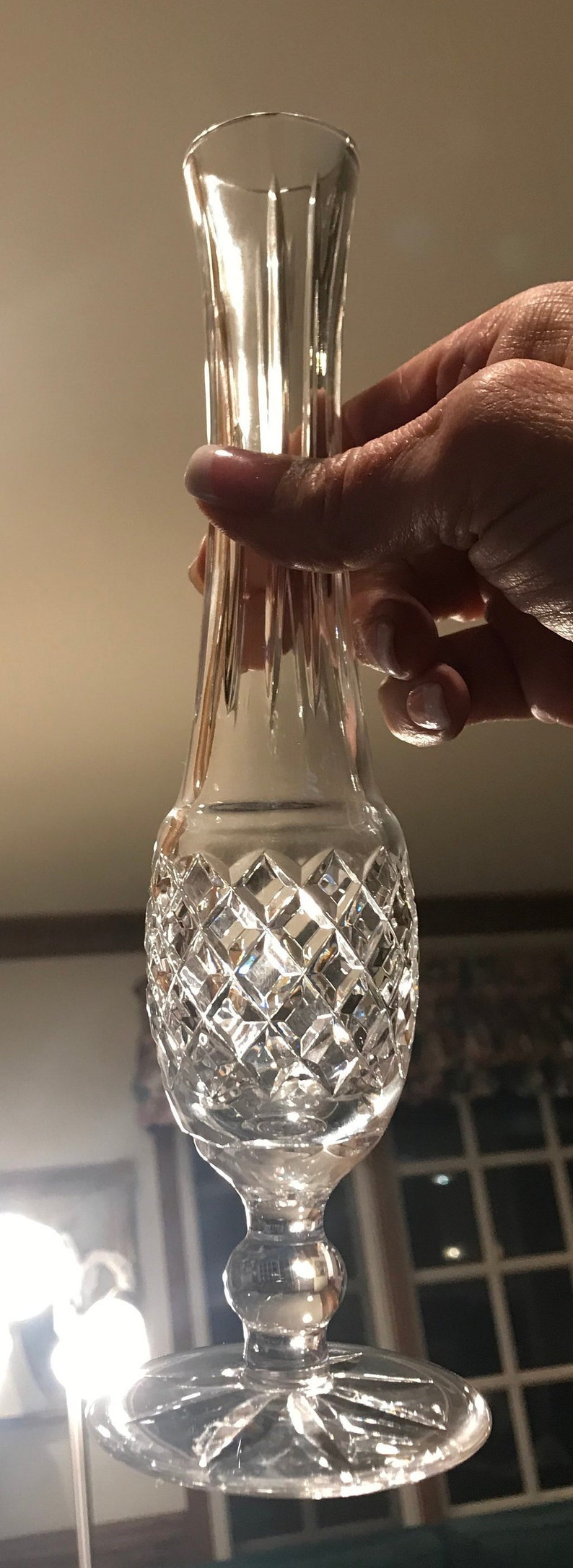 Vintage Lismore Bud Vase Waterford Crystal Lismore Bud Vase 9 14 Tall Signed Waterford Crystal Vintage Waterford Lismore Bud Vase