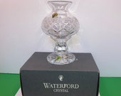 Vintage Waterford Lismore Hurricane Votive Candle Holder, Waterford Lismore Crystal Candle Holder, Waterford 7 1 2 quot Hurricane Lamp, In Box